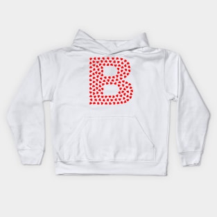 Letter B Heart Shape Initial Kids Hoodie